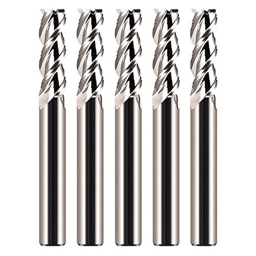 CALIBAN 5 Stück 55 Grad Spiral Upcut Router Bits Set 6 mm Solid Carbide CNC Holz Router Bits für Woodworking von CALIBAN