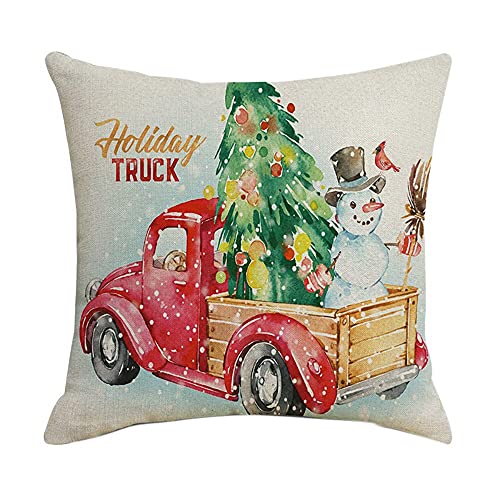 CALIBAN Weihnachtskissenbezug Santa Square Home Decor Kissen Sonderfall Kissenbezüge für Sofa Auto Geschenk 45 x 45 cm von CALIBAN