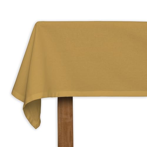 CALICOT Ochre Tischdecke aus 100% Baumwolle, vorgewaschen und vorgeschrumpft, perfekt für Zuhause | Speisen | Tischplatte| Partydekoration, Baumwolle, (Rechteckig, 160 x 229 cm) von CALICOT