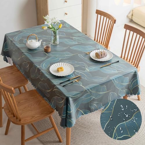 CALIYO Tischdecke, Tischdecke Abwaschbar Baumwolle und Leinen, Gartentischdecke 3 Farben verfügbar, Table Cloth Wasserdicht, Ölbeständig, Tischtuch für Esstisch, Küche, Wohnzimmer Küche, Wohnzimmer von CALIYO