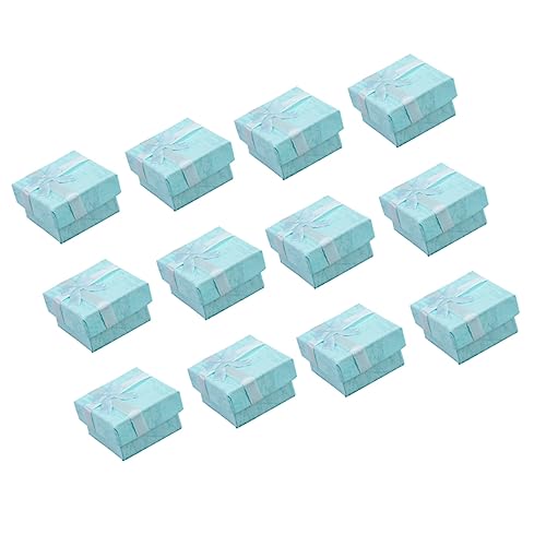 CALLARON 12Er Boxen Schleife Schmuckschatulle Anzeige Korb Lagerbehälter Aufbewahrungsbehälter für Halsketten Gold storage boxes aufbwahrungs-box Schmuckhalter Papier Blue von CALLARON