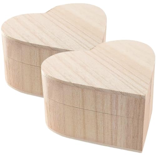 CALLARON 2 Sätze Schaukästen Aus Holz Fall Herz Erweiterbar Versandkartons Schmuckkästchen Storage Boxes Aufbwahrungs-box Holzkisten Schmuckschatullen Aus Holz Hölzern 2 Stück * 2 von CALLARON