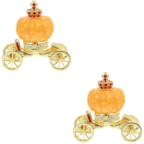 CALLARON 2 Stück Box Kürbis Schmuckschatulle Für Halsketten Ringe Halloween Kürbis Kürbisfigur Kürbiskutsche Ornament Schmuckschatullen Für Frauen Dekorative Boxen von CALLARON