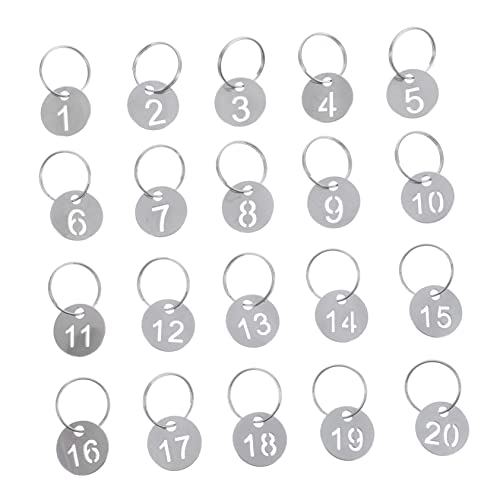 CALLARON 20 Stück Nummernschild Schlüsselanhänger Etiketten Zum Aufhängen Schlüsselanhänger Schlüsselanhänger Zubehör Schlüsselkennungen Ausweisetiketten Ausgehöhlte Nummernschilder von CALLARON