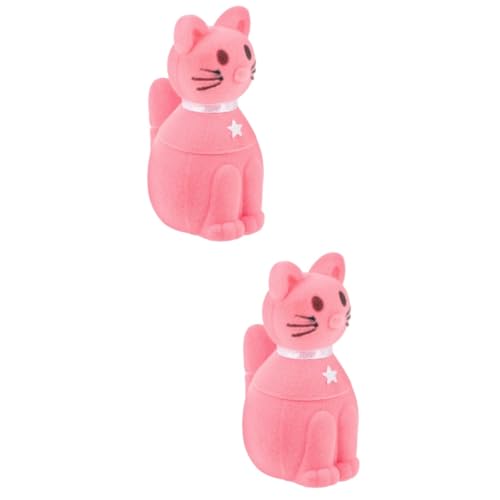 CALLARON 2Er Packung katze schmuckschatulle für valentinstag valentinsgeschenk schmuckbox present ideas Explosion Pop Hochzeitsversorgung Aufbewahrungsbox für Schmuck Plastik Rosa von CALLARON