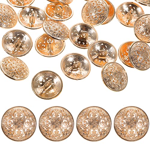 CALLARON 30 Pcs Runde Hohle Metallknöpfe - 18 Mm Leichte Goldene Flache Schichtknöpfe Ersatzknöpfe Für Jacken Hosen Taschen Mäntel Jacken Hemden Hosen Und Nähen von CALLARON