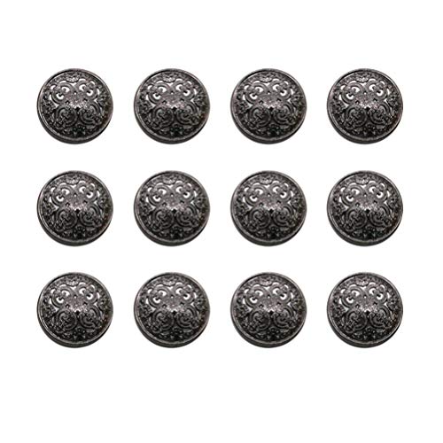 CALLARON 30 Pcs Runde Hohle Metallknöpfe - 18 Mm Schwarze Flache Schichtknöpfe Ersatzknöpfe für Jacken Hosen Taschen Mäntel Jacken Hemden Hosen Und Nähen von CALLARON