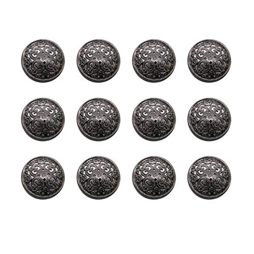 CALLARON 30 Pcs Runde Hohle Metallknöpfe - 20 Mm Schwarze Flache Schichtknöpfe Ersatzknöpfe für Jacken Hosen Taschen Mäntel Jacken Hemden Hosen Und Nähen von CALLARON