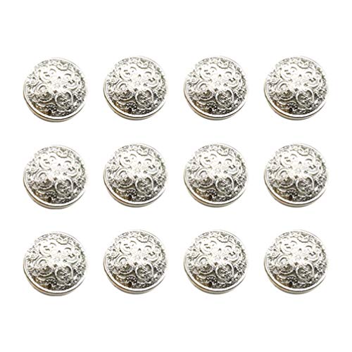 CALLARON 30 Pcs Runde Hohle Metallknöpfe - 20 Mm Silberne Flachmantelknöpfe Ersatzknöpfe Für Jacken Hosen Taschen Mäntel Jacken Hemden Hosen Und Nähen von CALLARON