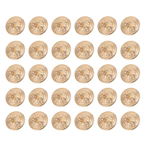 CALLARON 30 Pcs Runde Hohle Metallknöpfe - 23 Mm Leichte Goldene Flache Schichtknöpfe Ersatzknöpfe für Jacken Hosen Taschen Schichten Jacken Hemden Hosen Und Nähen von CALLARON