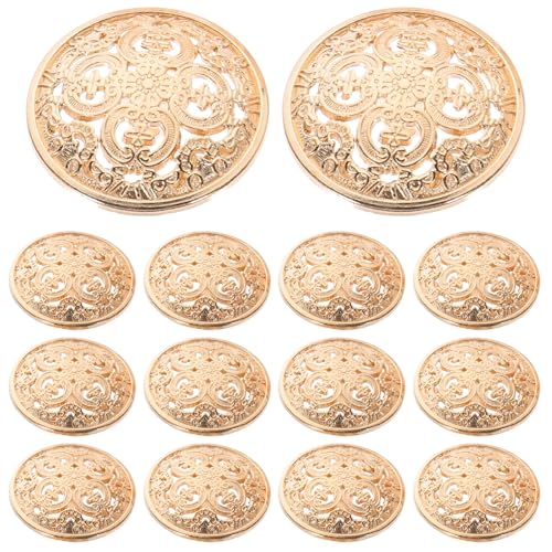 CALLARON 30 Pcs Runde Hohle Metallknöpfe - 25 Mm Leichte Goldene Flachmantelknöpfe Ersatzknöpfe für Jacken Hosen Taschen Mäntel Jacken Hemden Hosen Und Nähen von CALLARON