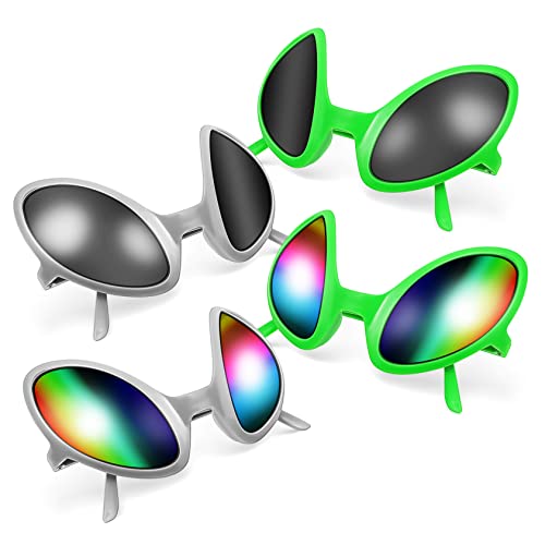 CALLARON 4er Set Alien Sonnenbrillen Lustige Kostümbrille Für Partys Karneval Und Festivals Futuristische Partybrille Für Erwachsene Und Perfekte Requisiten Für Cosplay Und Spaß von CALLARON