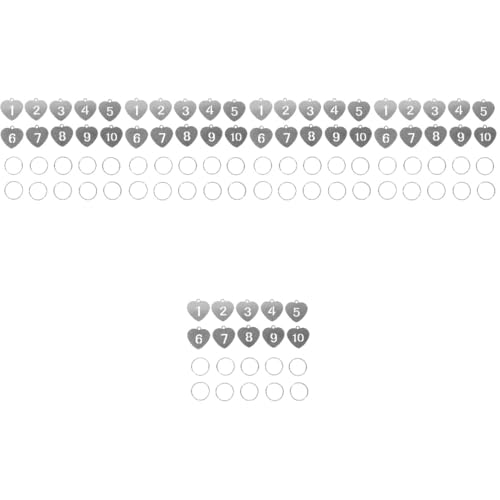 CALLARON 5 Sätze Nummernschild Plaketten Etiketten Postfachnummern Und Briefe Schlüsselanhänger Verzierung Wohnheimschlüssel-tags Karabiner Schleife Ring Silver Stahl 10 Stück * 5 von CALLARON