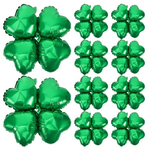 CALLARON 50 Stück Herzballons 18 Zoll Vierblättrige Ballons Kleeblattballons Dekorative Folienballons St. Patricks Day Luftballons Weihnachtsballons Hochzeitsballons Partydekoration (Grün) von CALLARON