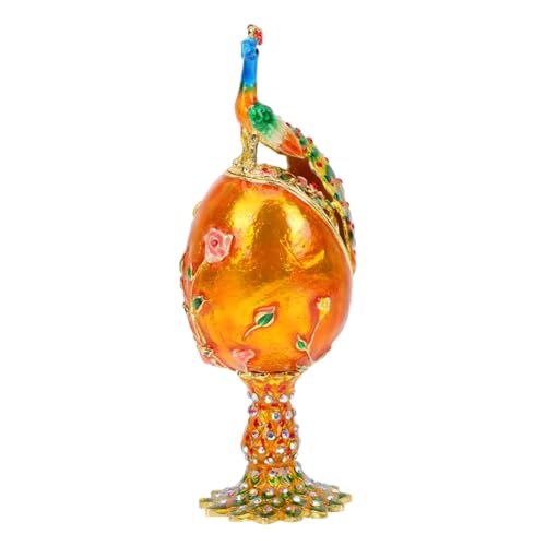 CALLARON Box Ei Schmuckschatulle Eierbehälter Schmuckbehälter Weibliches Festival Ohrsteckerbehälter Ohrringhalter Desktop Schmuck Desktop Ornament Ohrringbehälter Bunte Legierung von CALLARON