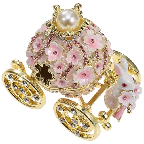 CALLARON Kürbiswagen Schmuckschatulle Hemdboxen Für Ringetui Schreibtischdekor Tischdekor Tischornament Ringbehälter Ring Organizer Schmuck Organizer Legierung Rosa von CALLARON