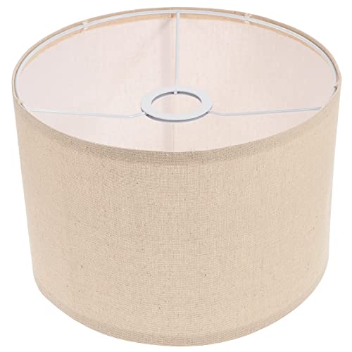 CALLARON Leinen Lampenschirm Trommel Lampenschirme Einfacher Lampenschirm Stoff Lampenschirm Faltbarer Lampenschirm Für Zu Hause (Beige) von CALLARON