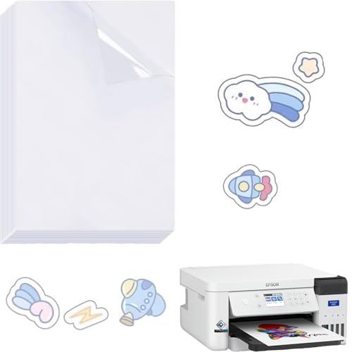 CALLYSONIC 10 Blatt A4 bedruckbare klebefolie transparent,transparentpapier bedruckbar für Laserdrucker,selbstklebende folie,bastelpapier transparent,Ideal zum Drucken von Postern, Fotos，DIY-Aufkleber von CALLYSONIC