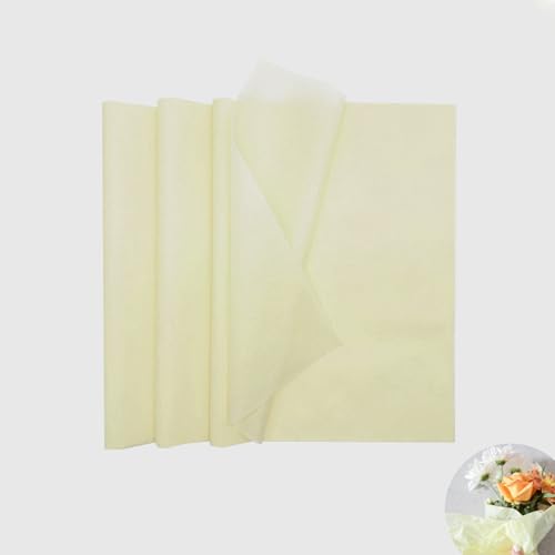 CALLYSONIC Transparentpapier, Transparentpapier Bunt, Transparentpapier Bunt für Laternen, Transparentpapier Gelb, Pergamentpapier zum Basteln, Seidenpapier Bunt, 38 Bögen, 30 * 25cm, Beige, DIY von CALLYSONIC