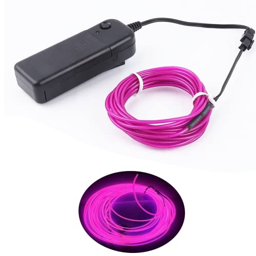 CAM2 5m Neonlichter Batteriebetriebener Draht Hohe Helligkeit Elektrolumineszenz Multi Farben EL Draht für Weihnachtsfeier Indoor Ourdoor Dekoration Hochzeit Pub (Violett) von CAM2