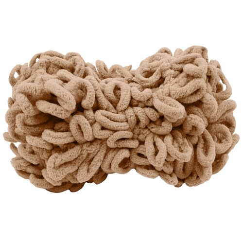 CAMAL Chenille Schlingengarn Chunky Chenille Strickgarn 5 x 100g Flauschige Häkelgarn Bulky Weich Chenille Garn für Handstrick-Taschen, Schals, Decken (Khaki) von CAMAL