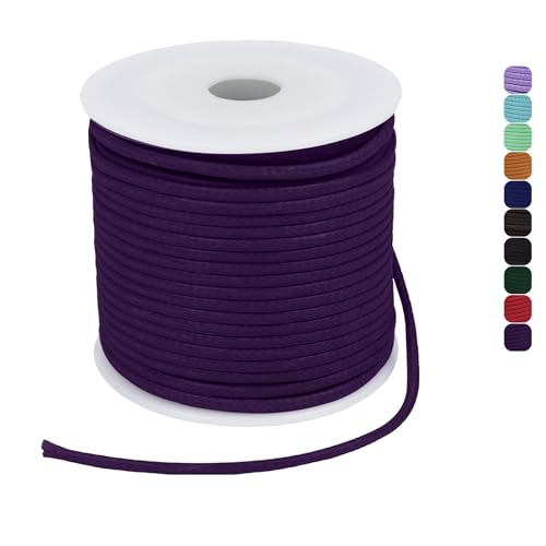 CAMAL Gewachste Nylonschnur 2mm Gewachstes Garn für Armbänder, 15m Gewachste Lederschnur 2mm Perlenschnur Schmuckband für DIY Handwerk, Makramee Halskette, Schmuck (Violett) von CAMAL