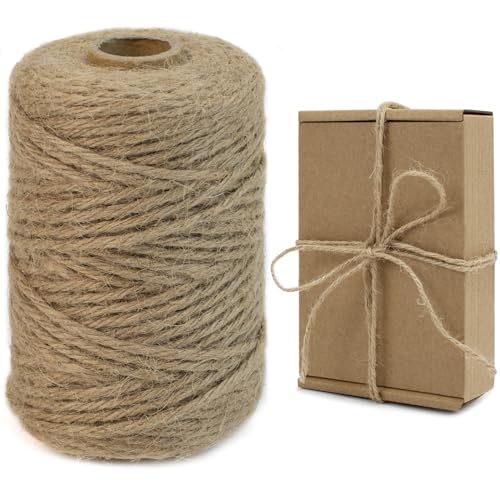 CAMAL Juteschnur, 100 m Juteband Gartenschnur Juteseil Hanfseil Sisalband Natur Jute-Schnur Jute Schnur für DIY-Handwerk, Geschenkverpackungen und Hängepflanzen （3.8mm, Hellbraun） von CAMAL