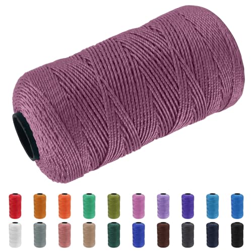 CAMAL Polypropylene Garn 1,5mm x 200m Häkelgarn für Taschen Makramee Garn für Handtasche Häkeln Polypropylene Yarn für Handwerk Wohndekorationen, Platzteller, Umhängetasche (Altrosa) von CAMAL