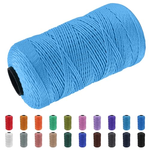 CAMAL Polypropylene Garn 1,5mm x 200m Häkelgarn für Taschen Makramee Garn für Handtasche Häkeln Polypropylene Yarn für Handwerk Wohndekorationen, Platzteller, Umhängetasche (Aquablau) von CAMAL