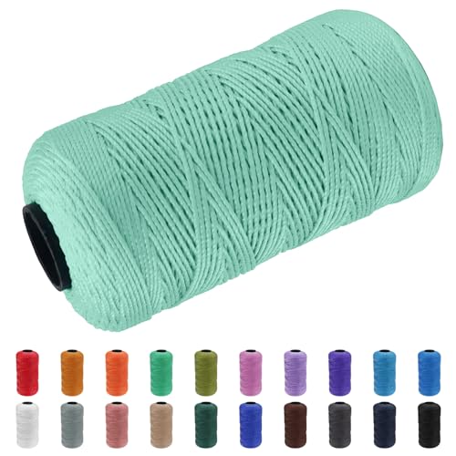 CAMAL Polypropylene Garn 1,5mm x 200m Häkelgarn für Taschen Makramee Garn für Handtasche Häkeln Polypropylene Yarn für Handwerk Wohndekorationen, Platzteller, Umhängetasche (Aquagrün) von CAMAL