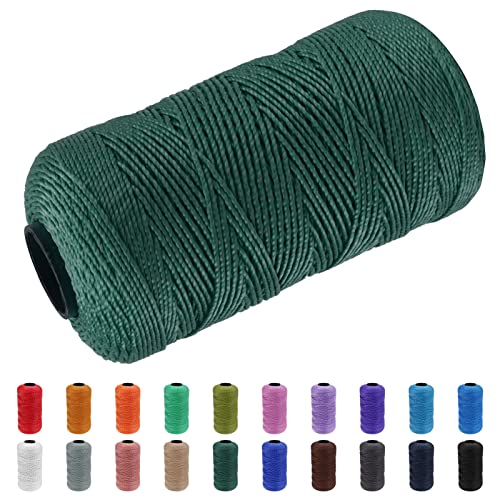 CAMAL Polypropylene Garn 1,5mm x 200m Häkelgarn für Taschen Makramee Garn für Handtasche Häkeln Polypropylene Yarn für Handwerk Wohndekorationen, Platzteller, Umhängetasche (Dunkelgrün) von CAMAL