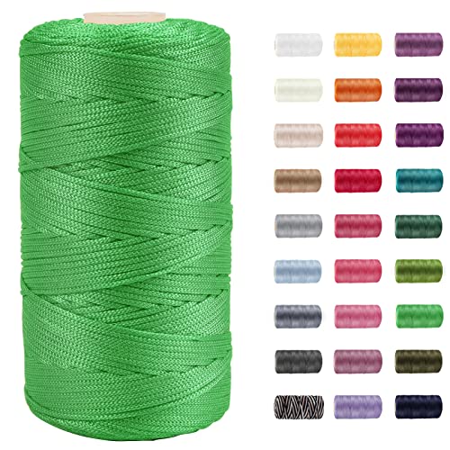 CAMAL Polypropylene Garn 1,5mm x 200m Häkelgarn für Taschen Makramee Garn für Handtasche Häkeln Polypropylene Yarn für Handwerk Wohndekorationen, Platzteller, Umhängetasche (Fruchtgrün) von CAMAL