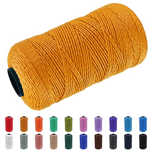 CAMAL Polypropylene Garn 1,5mm x 200m Häkelgarn für Taschen Makramee Garn für Handtasche Häkeln Polypropylene Yarn für Handwerk Wohndekorationen, Platzteller, Umhängetasche (Goldgelb) von CAMAL