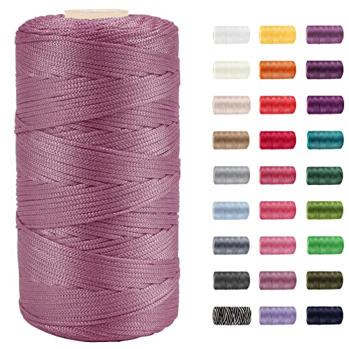 CAMAL Polypropylene Garn 1,5mm x 200m Häkelgarn für Taschen Makramee Garn für Handtasche Häkeln Polypropylene Yarn für Handwerk Wohndekorationen, Platzteller, Umhängetasche (Helle Bohnenpaste) von CAMAL