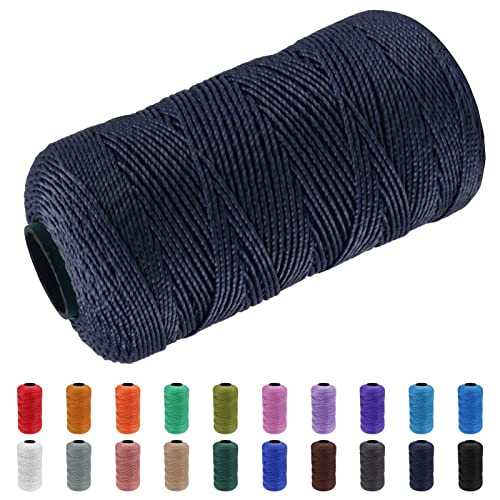 CAMAL Polypropylene Garn 1,5mm x 200m Häkelgarn für Taschen Makramee Garn für Handtasche Häkeln Polypropylene Yarn für Handwerk Wohndekorationen, Platzteller, Umhängetasche (Marineblau) von CAMAL