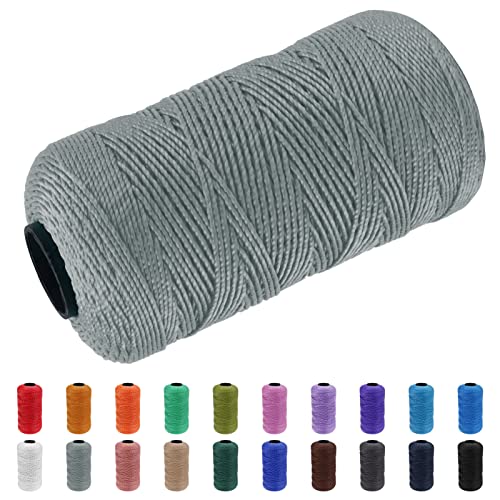 CAMAL Polypropylene Garn 1,5mm x 200m Häkelgarn für Taschen Makramee Garn für Handtasche Häkeln Polypropylene Yarn für Handwerk Wohndekorationen, Platzteller, Umhängetasche (Mittelgrau) von CAMAL