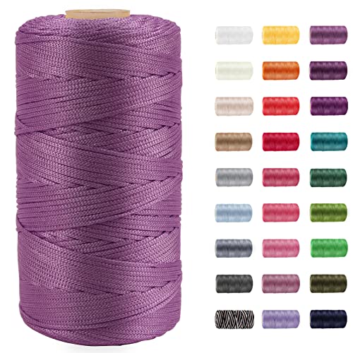 CAMAL Polypropylene Garn 1,5mm x 200m Häkelgarn für Taschen Makramee Garn für Handtasche Häkeln Polypropylene Yarn für Handwerk Wohndekorationen, Platzteller, Umhängetasche (Purpurrot) von CAMAL