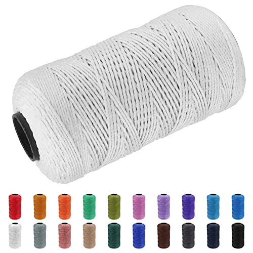 CAMAL Polypropylene Garn 1,5mm x 200m Häkelgarn für Taschen Makramee Garn für Handtasche Häkeln Polypropylene Yarn für Handwerk Wohndekorationen, Platzteller, Umhängetasche (Weiß) von CAMAL