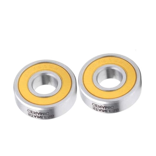 CAMCHJVVM S6801-2RS Edelstahl Lager 12 * 21 * 5 mm 2PCS ABEC-3 SC6801 Fahrradnabe Vorne Hinten Naben Rad 12 21 5 Keramik Kugeln Lager von CAMCHJVVM