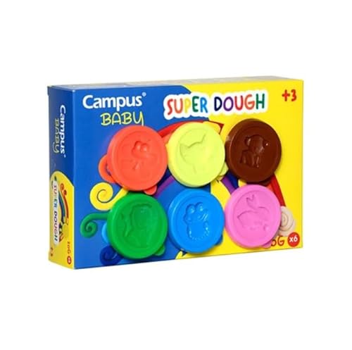 CAMPUS Modelliermasse, Modell Pasta, Dough, CAMPUS Baby, 6 x 50 g von CAMPUS