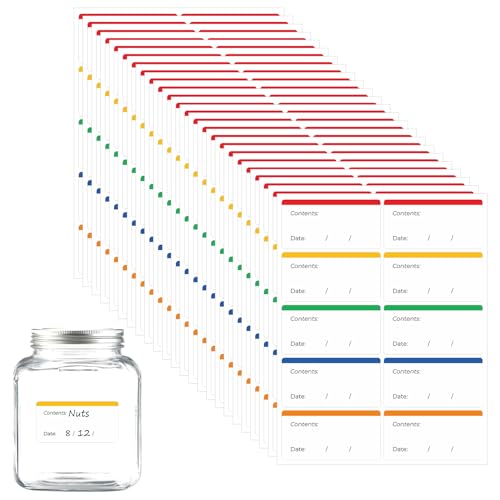 240 Stück Gefrieretiketten, 60 mm × 30 mm Leicht Ablösbare Etiketten, Klebeetiketten für Gefriergut, Gefrieretiketten zum Beschriften, Leicht Abziehbare Etiketten Marmeladengläser Ohne Rückstände von CANCYCC