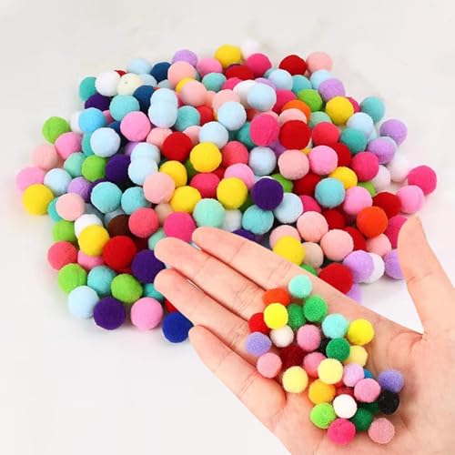 500 Stück Pompons 10 mm Pompons zum Basteln, Mini Filzkugeln Multicolored Flauschigen Bälle DIY Kreative Handwerk für Partydekoration, Girlanden, Quasten, Haarschmuck, Kleidung von CANCYCC