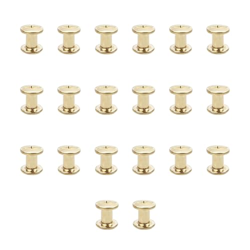 20PCS M5*8 Nieten für Leder,Buchschrauben Edelstahl,Chicago Schrauben Binding Schrauben Hohlnieten Schraubnieten für Bücher Papier Gürtel Hundeleinen DIY Basteln Bookbinding,Buchbinderei (Gold) von CANGCANG