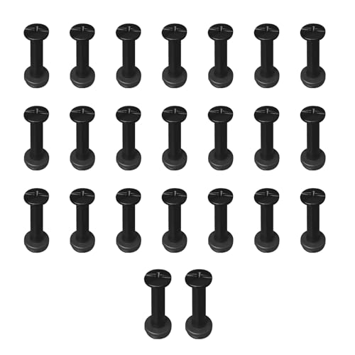 CANGCANG 20PCS Buchschrauben m5*15mm Schwarz,Gürtelschrauben für leder, Chicago Binding Hohlnieten Schrauben für Bücher Papier Gürtel Hundeleinen DIY Basteln Bookbinding,Buchbinderei von CANGCANG