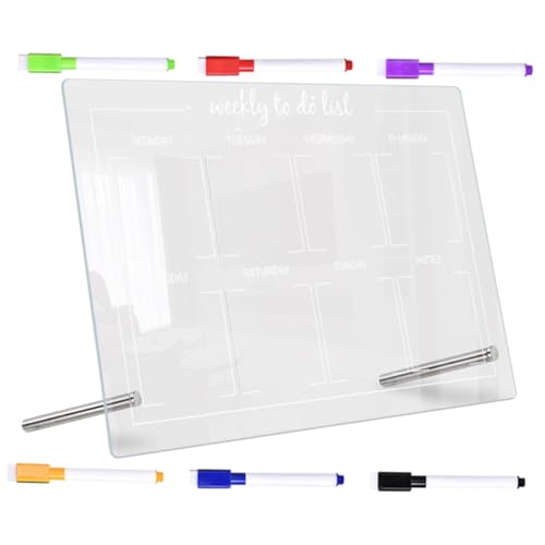 1 Satz Abwischbare Schreibtafel Whiteboard-staffelei Tragbar Whiteboard-kalender, Trocken Abwischbar Kabine Mini-whiteboards Weiße Tafel Trockenlöschstift Liste Acryl Transparent CANIGHT von CANIGHT