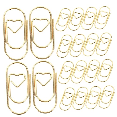 100St Büroklammer büromaterial office supplies karten clip paperclips Dokumentenstrickclips Lesezeichen-Clips Office-Dokumentenklammern Strickklammern fürs Büro Metall Golden CANIGHT von CANIGHT