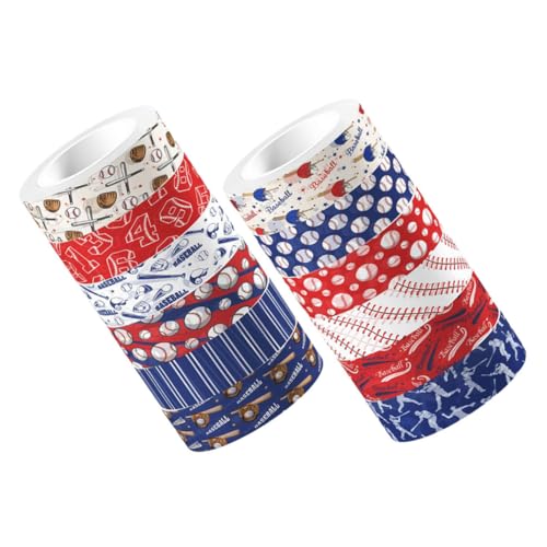 12 Rollen Washi-Tape Baseball Kunstwerk dekoratives Klebeband Washi-Klebeband basteln kunstpapier klebeband bastelmaterial für kinder paketpapier Scrapbook-Dekor DIY Klebeband CANIGHT von CANIGHT