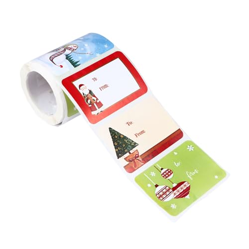 250 Stück Rolle Etiketten für Weihnachtsaufkleber Feiertagsetiketten Weihnachtsnamensaufkleber weihnachtssticker kinder scheckheft beschreibbare Aufkleber Weihnachtssiegelaufkleber CANIGHT von CANIGHT