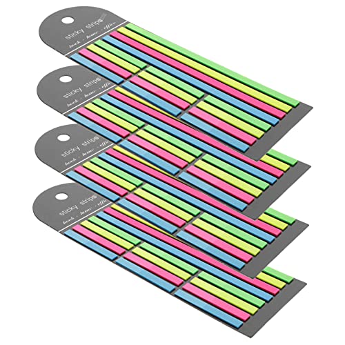 4 Stück fluoreszierende Index-Aufkleber Seitenmarkierungen fluoreszierende Index-Tabs highlighter tape textmarker klebeband lange Textmarkerstreifen Notizbuchregisterkarten CANIGHT von CANIGHT