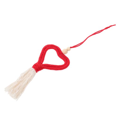 Anhänger Mit Herzquaste Handdekor Valentinstagsgeschenk Hochzeit Liebe Herz Quaste Valentinstag Hängende Verzierung Für Die Inneneinrichtung Boho-Auto-dekor Wollfilz Rot CANIGHT von CANIGHT